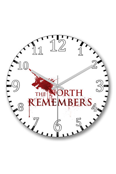 BASKI DÜNYASI Το North Remembers Ρολόι τοίχου από κυρτό γυαλί