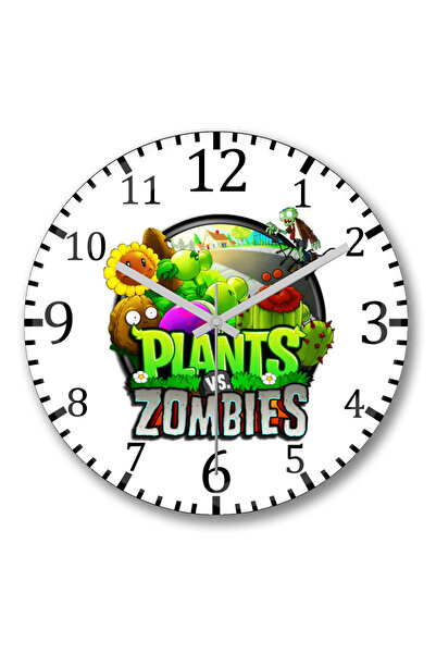 BASKI DÜNYASI Ceas de perete Plants and Zombies din sticlă autentică bombată