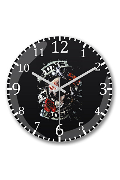 BASKI DÜNYASI Ceas de perete Guns n Roses Guns Roses Estampa din sticlă auten...
