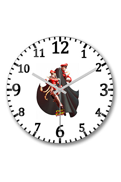 BASKI DÜNYASI ساعة حائط ستريت فايتر بيسون إي كامي من الزجاج الحقيقي المنحني