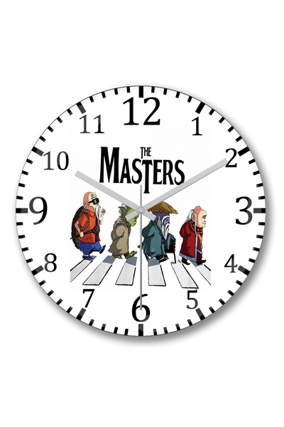 BASKI DÜNYASI ساعة حائط The Masters من الزجاج الحقيقي المنحني