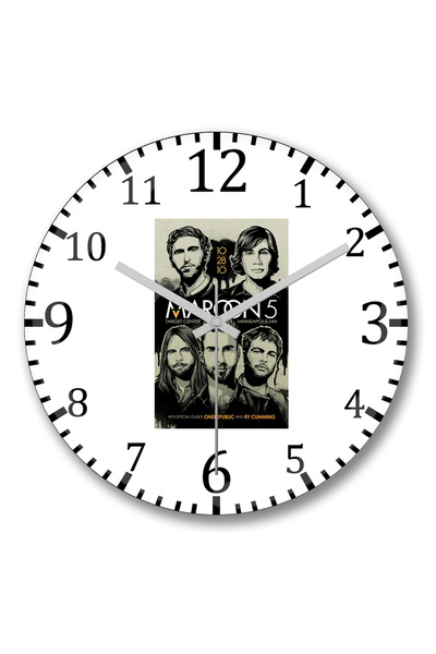 BASKI DÜNYASI ساعة حائط كستنائي 5 من الزجاج الحقيقي المنحني