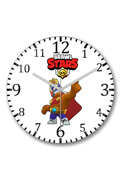 BASKI DÜNYASI ساعة حائط براول ستارز إل ري من الزجاج الحقيقي المنحني