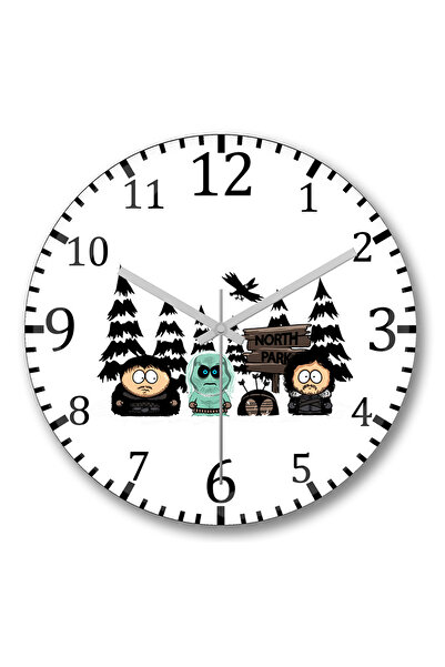 BASKI DÜNYASI ساعة حائط نورث بارك من الزجاج الحقيقي المنحني