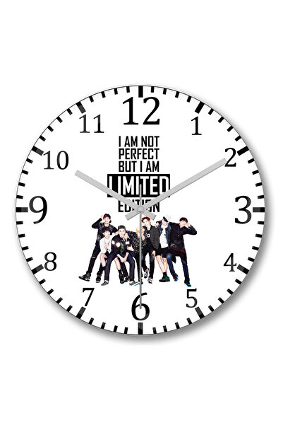 BASKI DÜNYASI Ceas de perete Bts ediție limitată din sticlă autentică bombată