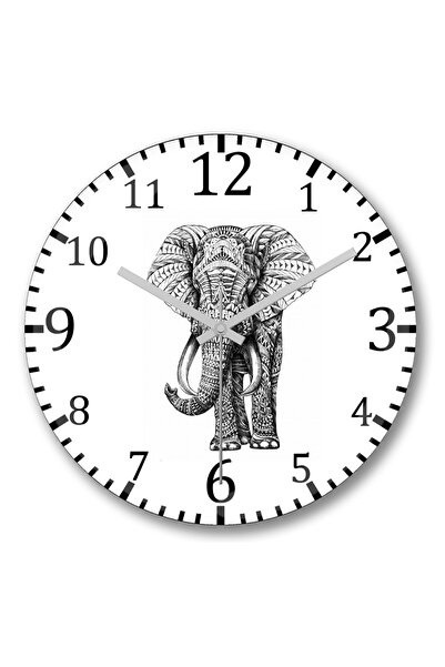 BASKI DÜNYASI Ρολόι τοίχου Elefante με κυρτό γυαλί από αληθινό γυαλί