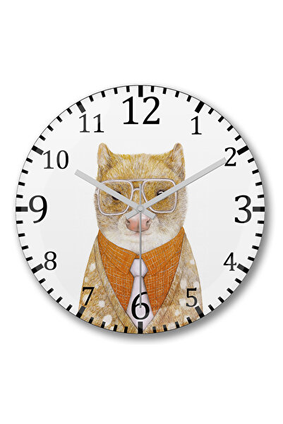 BASKI DÜNYASI ساعة حائط طويلة منقطة من الزجاج الطبيعي المنحني