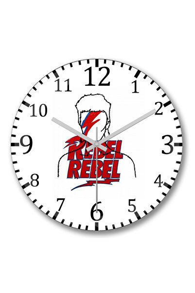 BASKI DÜNYASI Ceas de perete David Bowie Rebel Rebel din sticlă autentică bom...