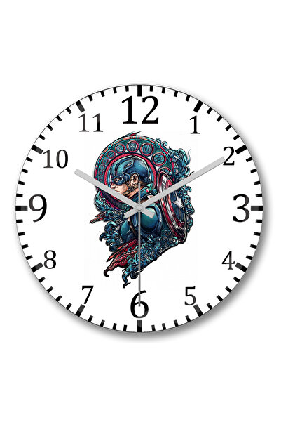 BASKI DÜNYASI ساعة حائط كابيتاو أمريكا من الزجاج الحقيقي المنحني