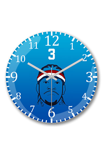 BASKI DÜNYASI ساعة حائط ألين إيفرسون من الزجاج الحقيقي المنحني