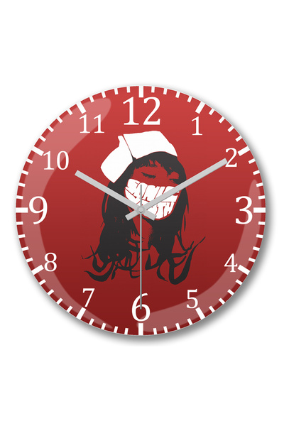 BASKI DÜNYASI Ceas de perete Sy Nurse Sonic Youth din sticlă curbată