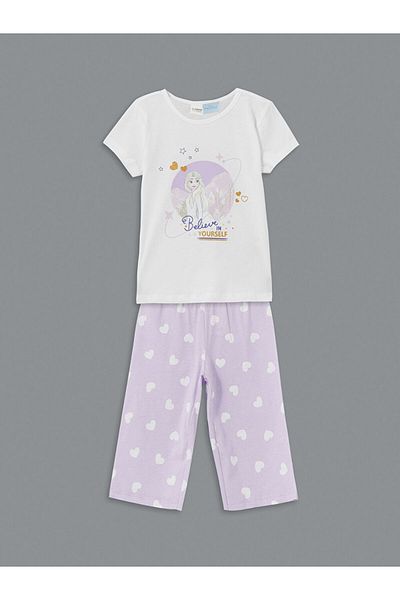 LC Waikiki Set pijamale pentru fete cu imprimeu cu gâtul rotund de sezon nou - S5CD86Z1