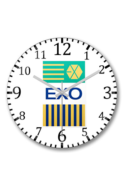 BASKI DÜNYASI Ceas de perete Kpop Exo din sticlă autentică bombată