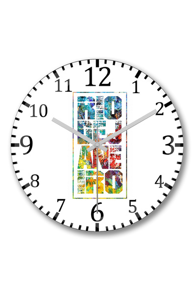 BASKI DÜNYASI حول ساعة حائط ريو دي جانيرو من الزجاج الحقيقي المنحني