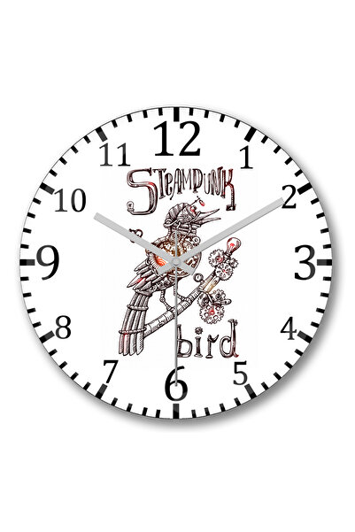 BASKI DÜNYASI ساعة حائط باسارو ميكانيكو من الزجاج الحقيقي المنحني