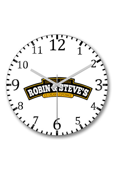 BASKI DÜNYASI Ceas de perete Stranger Things Robin Steve din sticlă de verități autentică