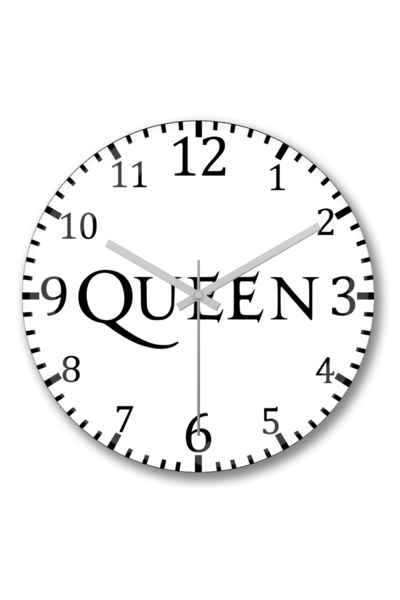 BASKI DÜNYASI Ceas de perete cu logo Queen, sticlă autentică bombată