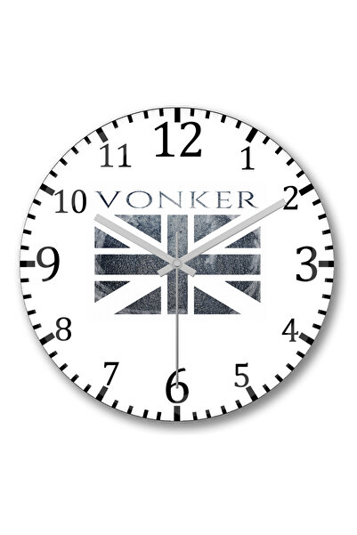 BASKI DÜNYASI ساعة حائط زرقاء من إنجلترا Azul Lngles من الزجاج الحقيقي المنحني