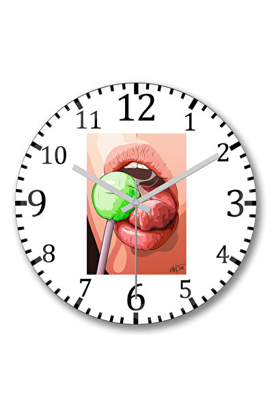 BASKI DÜNYASI Ρολόι τοίχου Migo Camisetas με κυρτό πραγματικό γυαλί