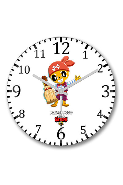 BASKI DÜNYASI Ceas de perete Brawl Stars Pirate Poco din sticlă autentică bom...