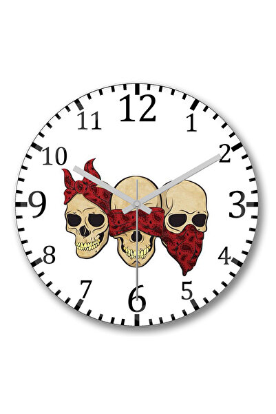 BASKI DÜNYASI ساعة حائط ثلاث قرود من الزجاج الحقيقي المنحني