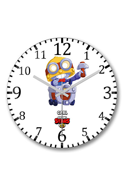 BASKI DÜNYASI Ceas de perete Brawl Stars Carl din sticlă autentică bombată
