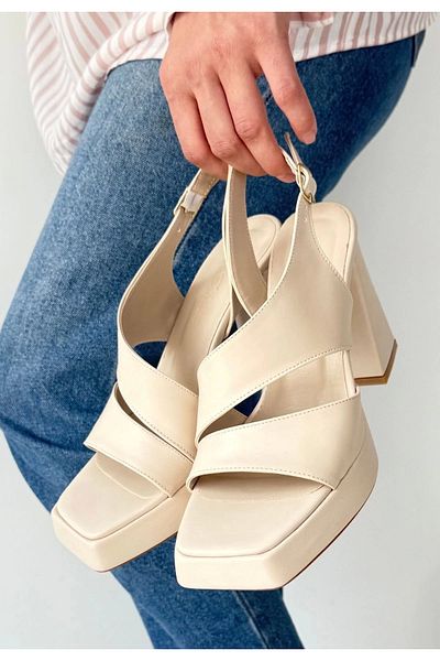 RBY Cica Beige Skin Heeled Shoes