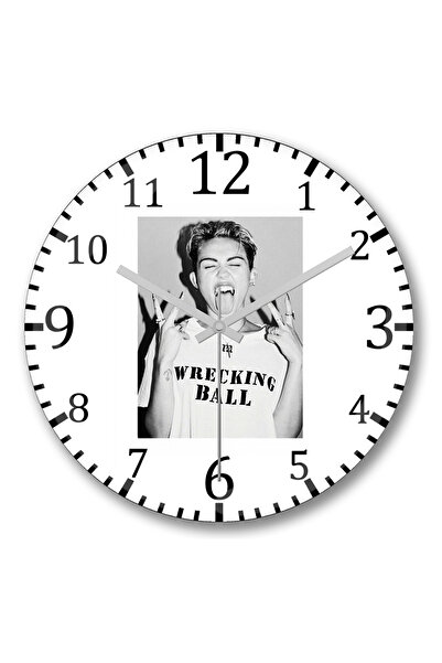 BASKI DÜNYASI ساعة حائط مايلي سايروس ذات كرة تدميرية من الزجاج الحقيقي المنحني