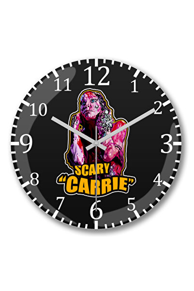 BASKI DÜNYASI Ceas de perete Scary Carrie din sticlă autentică