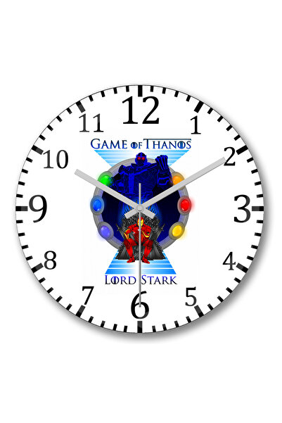 BASKI DÜNYASI Ceas de perete Game of Thanos din sticlă autentică bombată