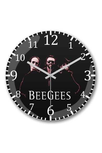 BASKI DÜNYASI Ρολόι τοίχου Bee Gees One Night Only, κυρτό από αληθινό γυαλί