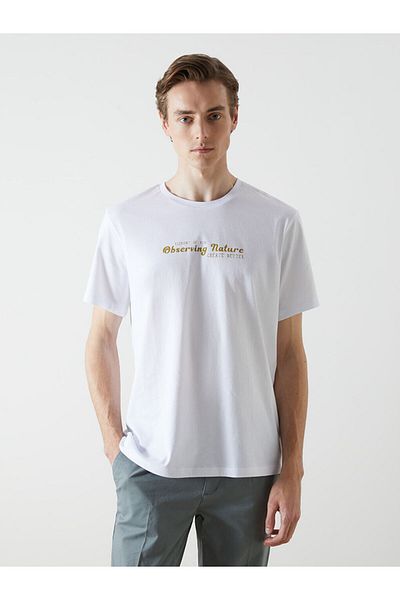 LC Waikiki LCW Herren-T-Shirt mit Rundhalsausschnitt und Aufdruck