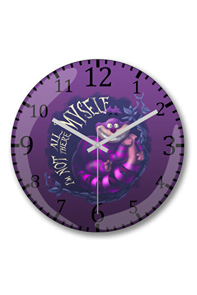 BASKI DÜNYASI ساعة حائط على شكل قطة شيشاير أليس في بلاد العجائب من الزجاج الح...