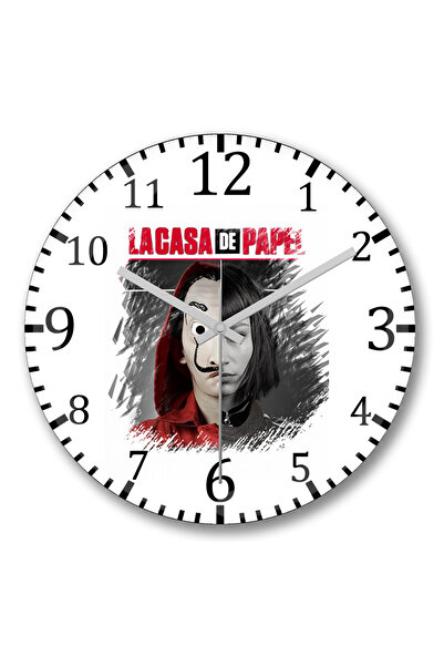 BASKI DÜNYASI Ceas de perete La Casa De Papel din sticlă autentică bombată