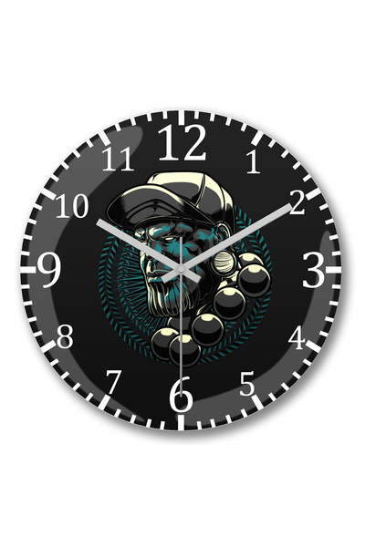 BASKI DÜNYASI ساعة حائط ثانوس إندجامي من الزجاج الحقيقي المنحني