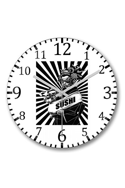 BASKI DÜNYASI Ceas de perete Sushi din sticlă autentică bombată