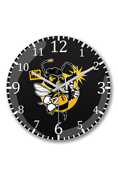 BASKI DÜNYASI ساعة حائط Wu Killabeez من الزجاج الحقيقي المنحني