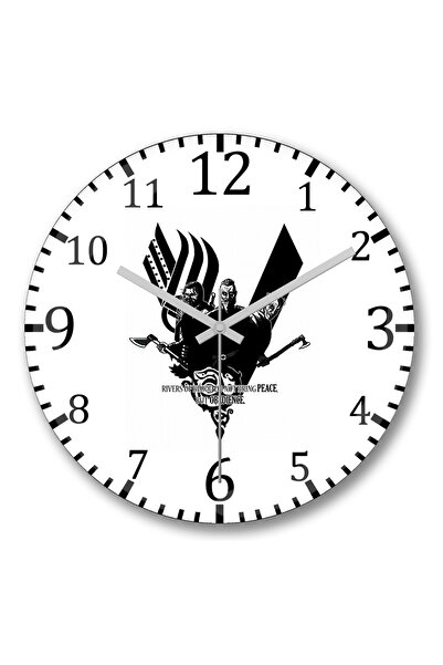 BASKI DÜNYASI ساعة حائط Vinkings من الزجاج الحقيقي المنحني