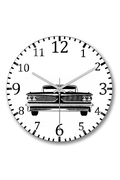 BASKI DÜNYASI Ρολόι τοίχου αυτοκινήτου Vintage Carro από κυρτό γυαλί