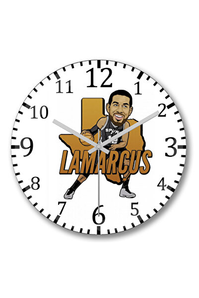 BASKI DÜNYASI Ρολόι τοίχου Lamarcus με κυρτό γυαλί από αληθινό γυαλί