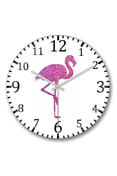 BASKI DÜNYASI Ceas de perete Flamingo1 din sticlă autentică bombată