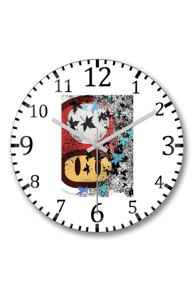 BASKI DÜNYASI ساعة حائط Gogumelo من الزجاج الحقيقي المنحني