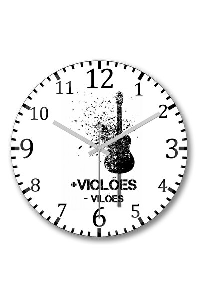 BASKI DÜNYASI Ceas de perete Mais Violoes Menos Viloes din sticlă autentică b...