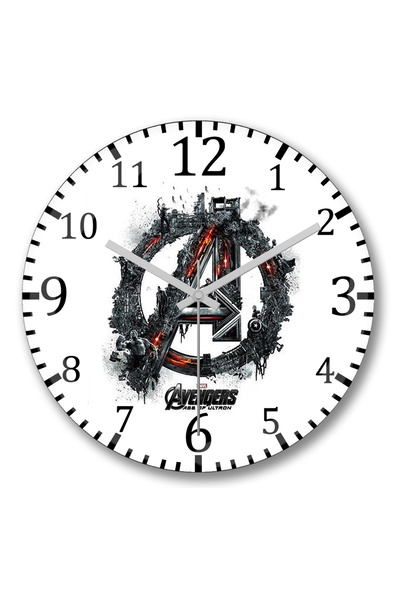 BASKI DÜNYASI Ceas de perete Avengers Flowers Marvel din sticlă autentică bom...