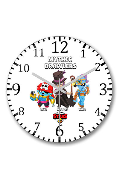 BASKI DÜNYASI Ceas de perete Brawl Stars Mythic din sticlă autentică bombată