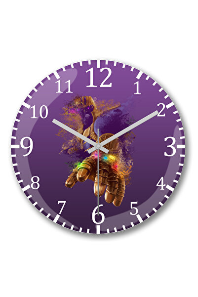 BASKI DÜNYASI ساعة حائط تانوس أفنجرز إندجامي المختفية من الزجاج الحقيقي