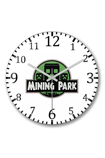 BASKI DÜNYASI ساعة حائط منجم بارك من الزجاج الحقيقي المنحني