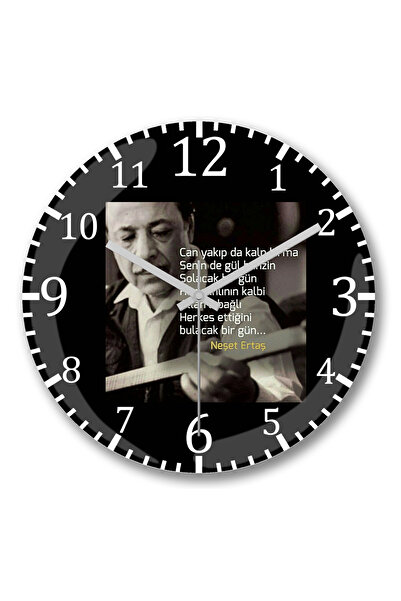BASKI DÜNYASI Ceas de perete Neşet Ertaş din sticlă reală curbată