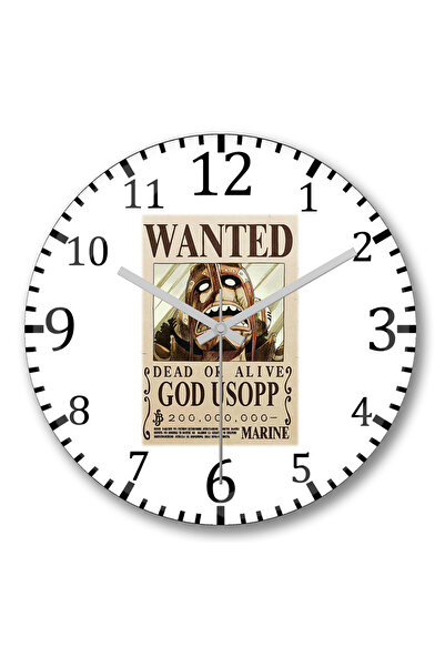 BASKI DÜNYASI ساعة حائط Usopp Procurado من الزجاج الحقيقي المنحني