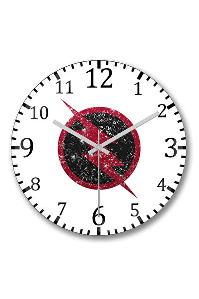 BASKI DÜNYASI Ceas de perete cu iluminare Flash din sticlă autentică bombată